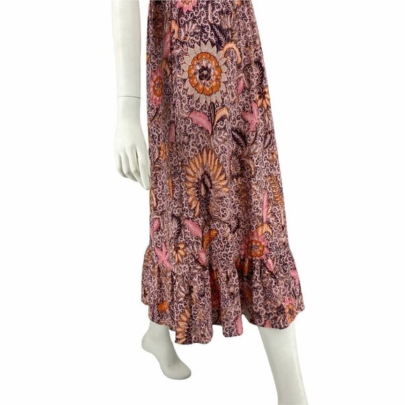 Madewell Lace-Up Ruffle-Hem Midi Dress in Bali Blooms- NWOT- - Picture 11 of 12